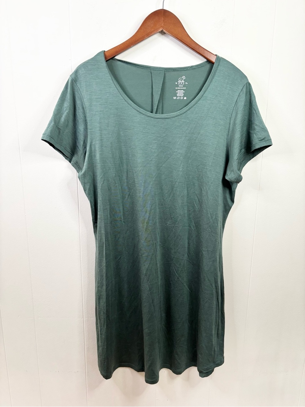 Woolx Merino desi short sleeve swing dress mini t shirt size M nighgown